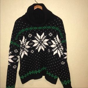 Polo Poinsettia big chunky turtleneck sweater